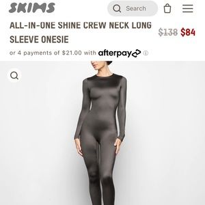 SKIMS “shine crew neck long sleeve onesie” BRAND NEW (wrinkles disappear once on
